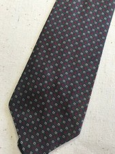 Vintage Men's Necktie Tie Classic Style Pierre Cardin Navy Blue Geometric