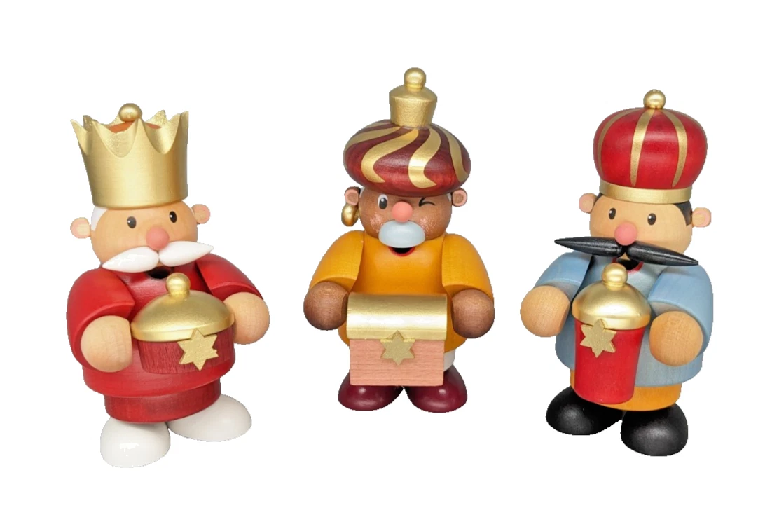 Set of 3 - KWO Wisemen Little Fellow German Smokers / Incense Burners NEW IN BOX