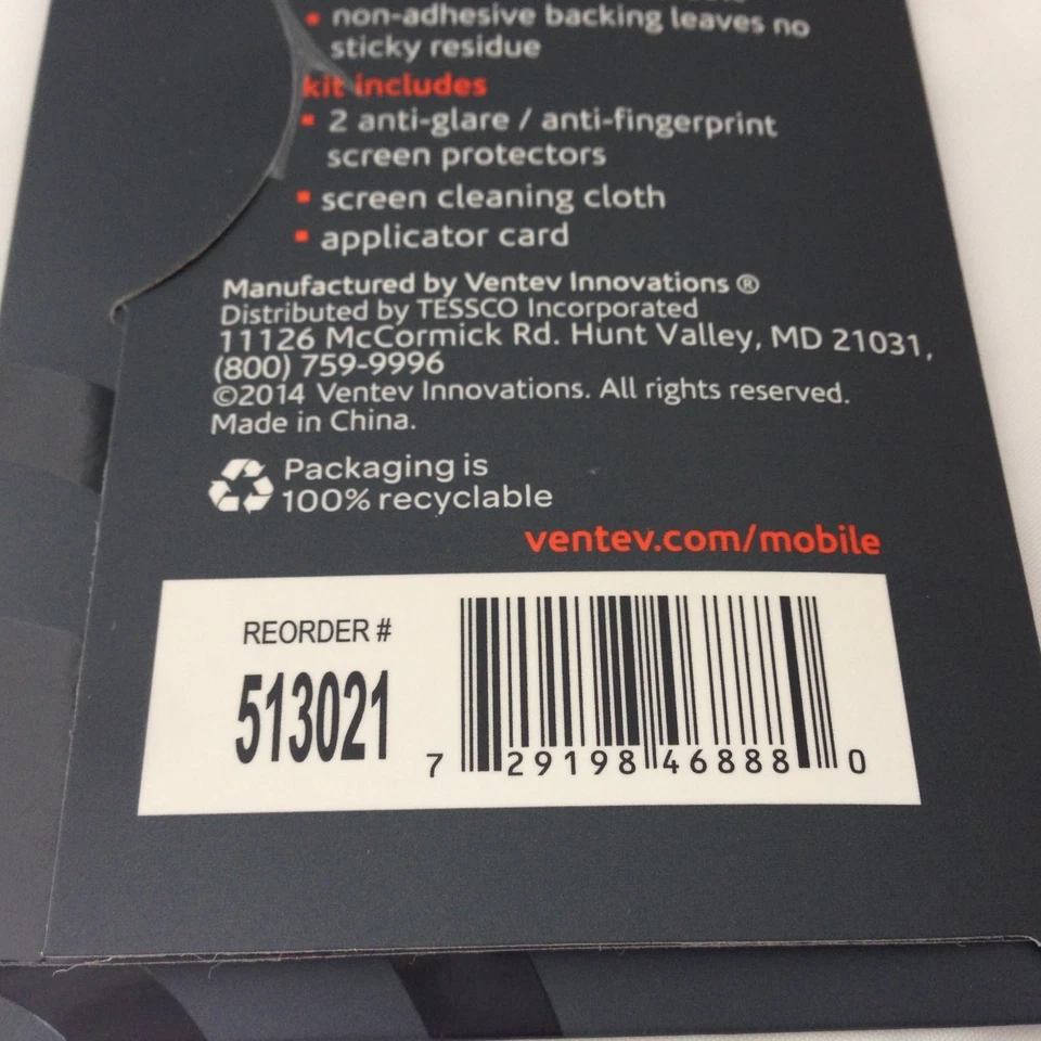 Protector de pantalla genuino Ventev antirreflejo/huellas dactilares 2pk para Galaxy Note 4 IV Foto 4 de 4