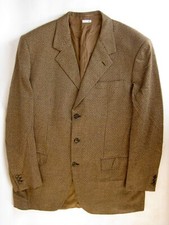Brioni Cashmere Wool Brown Flecked Barleycorn Tweed Blazer Made in Italy 42L 52L