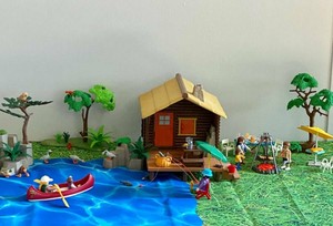 playmobil cabaña del lago