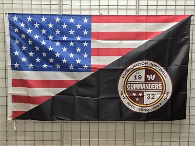 Washington Commanders Flag 3ftx5ft Commanders Split American Flag FREE SHIPPING!