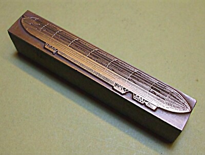 ''ZEPPELIN LZ7 AIRSHIP'' PRINTING BLOCK.