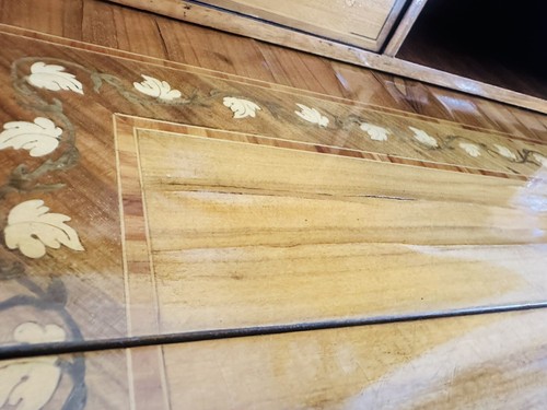 Sekretär mit Intarsien und Vitrinenschrank Antik Kommode Schreibtisch Vitrine - Bild 20 von 23