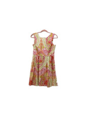 LOLLY WOLLY DOODLE Women's Colorful Fit & Flare Dress Size 6 Made in USA Preppy