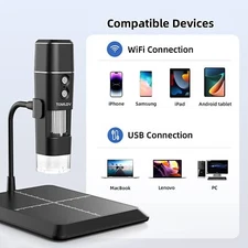 TOMLOV Wireless WiFi Digital Microscope Camera USB 1000X Coin Magnifier for ipad
