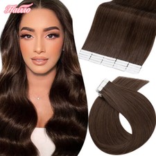 Tape In Hair Extensions 100 Indian Remy Human Hair Double Drawn Thick Brown USA