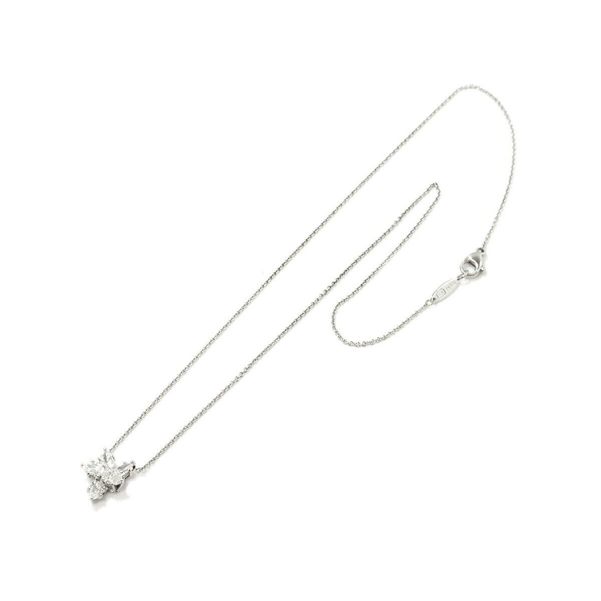 Custom Made Harry Winston Diamond Loop Series 18K White Gold Full Diamond  Necklace With Aquamarine PEAPRPMEL4C