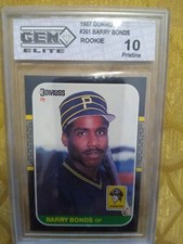 1987 Donruss Barry Bonds Rookie Card RC #361 Pirates GEM Pristine 10