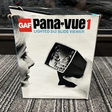 VINTAGE GAF PANA-VUE 1 LIGHTED 2X2 SLIDE VIEWER WITH BOX