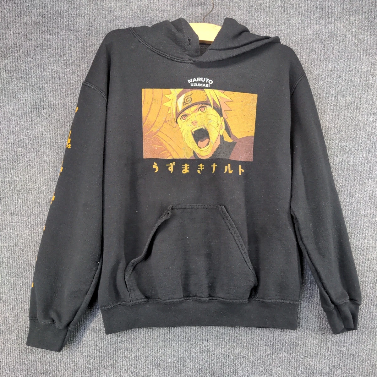 Naruto Uzumaki Mens Graphic Hoodie Sweatshirt Black Small Anime