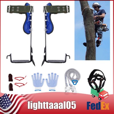 Tree Climbing Spike Kit Spurs 2 Gears with Harness Climbing Glove Adjustable