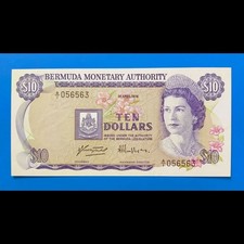 Bermuda 10 Dollars 1978 P-30 UNC Queen Elizabeth II RARE