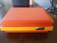 Emerson Model 124 In A Reddish-orange and Yellow Hard Plastic Case. Vintage