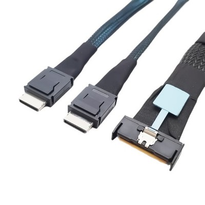 PCIE Server Data Cable Gen5 MCIO 8i to 2xSFF 8611 Server Cabling Sofessionals
