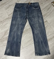 Vintage Y2K Cross Bootcut Jeans 36x30 Grunge Cybergoth Wide Leg Affliction Style