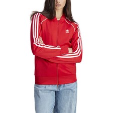 New adidas Red Track Jacket Top Activewear women Sizes XS S M L NWT