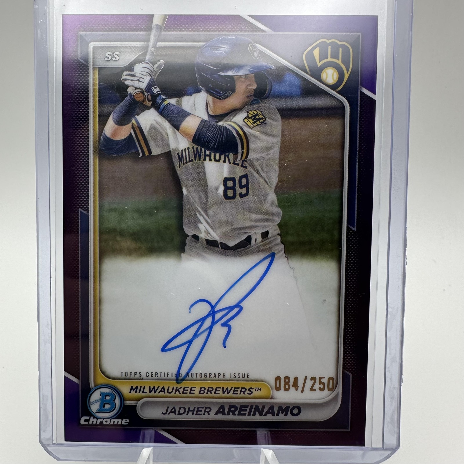 2024 Bowman CPA-JA Jadher Areinamo Chrome Prospects Auto Purple Refractors /250