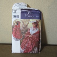 Simplicity 5444 The Fashion Historian Martha McCain Hat and Mantle Size One Size