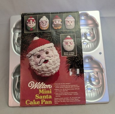 NOS Wilton Mini Santa cake pan makes 6 Christmas vintage