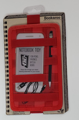 Red Bookaroo Notebook Tidy Organizer for pens phones bits and bobs