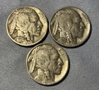 Lot of 3 Buffalo Nickels - Nice Coins - 1935P, 1936P & 1937P