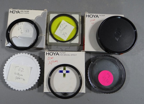 hasselblad B60 to 67 and 62mm adapters and 6 filters and V front lens cap