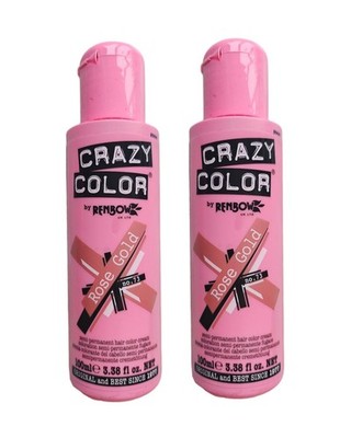 2x Crazy Color Semi-Permanent Conditioning Haarfarbe Farbe - Rosegold