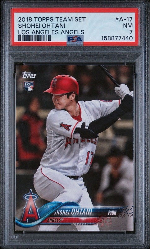 2018 TOPPS TEAM SET LOS ANGELES ANGELS #A-17 SHOHEI OHTANI PSA 7
