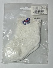 Vintage NOS 0-12 Months Infant Baby Socks Horse Embroiderery White 80/20 New   