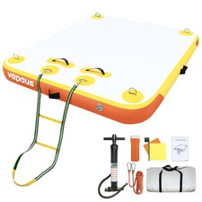 Inflatable Floating Dock Water Air Mat Swim Platform Floating Island Deck wit...