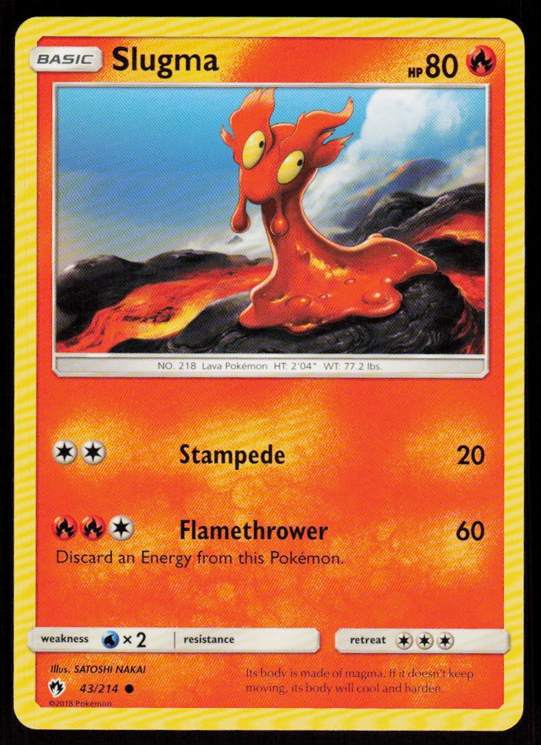 Slugma 43/214 Common Lost Thunder Pokemon Near Mint