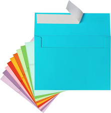 A7 Colored Envelopes 50 Pack Self Seal 5x7 Invitation Envelopes 10 Colors