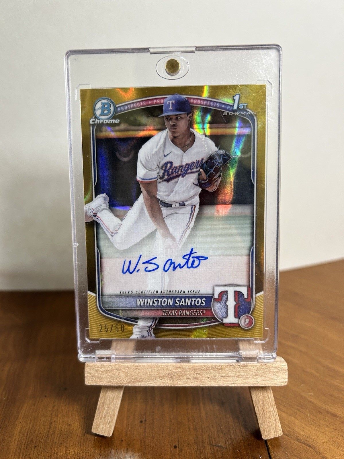 2025 Bowman Chrome 1st Winston Santos Gold Shimmer /50 Auto