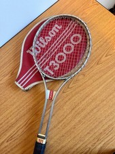 Wilson T3000 Vintage Tennis Racquet Steel with Cover Case Made In USA VTG 1970's