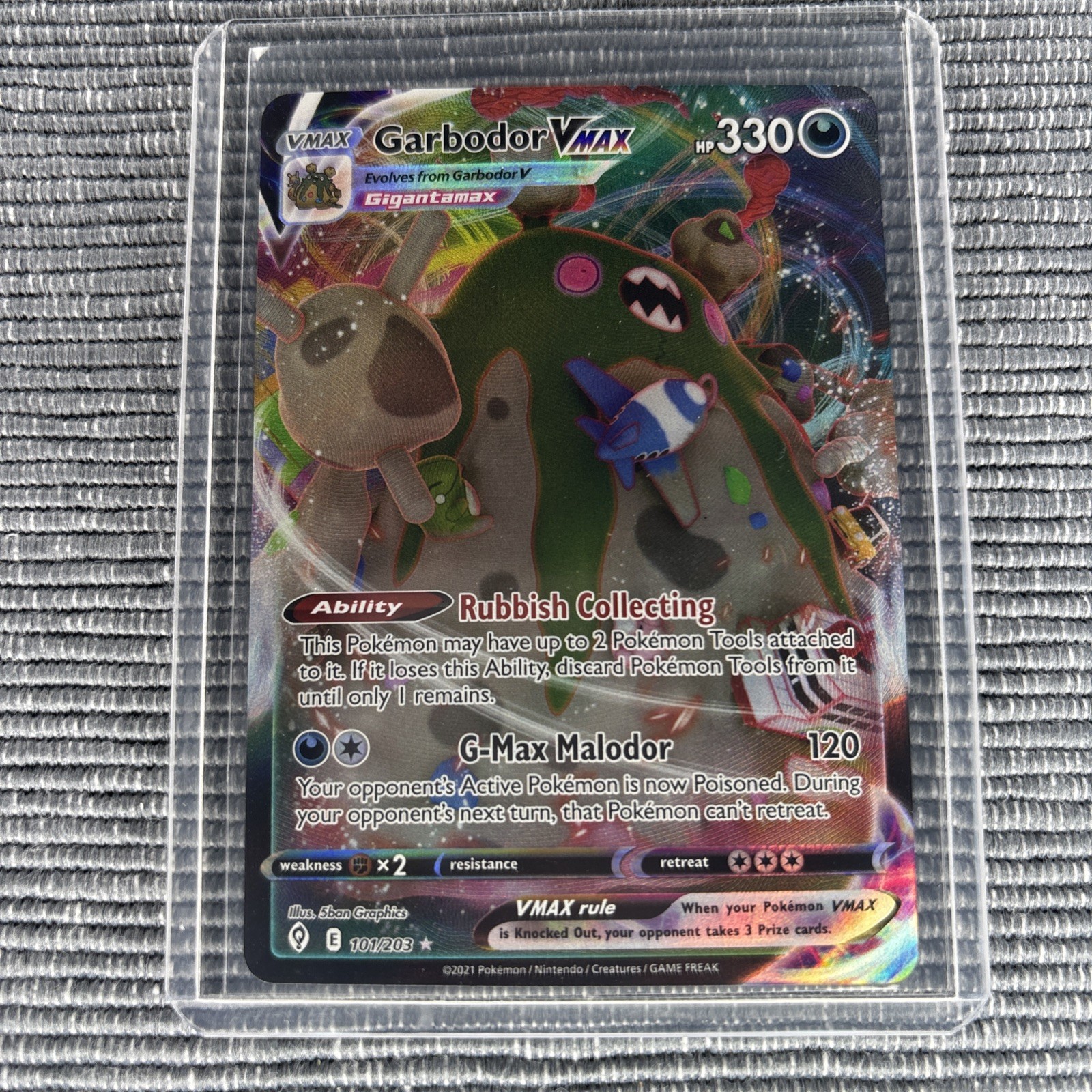 Pokémon TCG Garbodor VMAX Evolving Skies 101/203 Holo Ultra Rare NM
