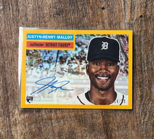 2025 Topps Archives Justyn-Henry Malloy 1956 Fan Favorites Auto RC Gold Foil /50