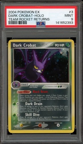 Pokemon Dark Crobat EX Team Rocket Returns Holo Rare #3 PSA 9 Mint