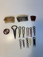 Vintage Hair Pin Clip Lot Of 15 Bakelite Plastic
