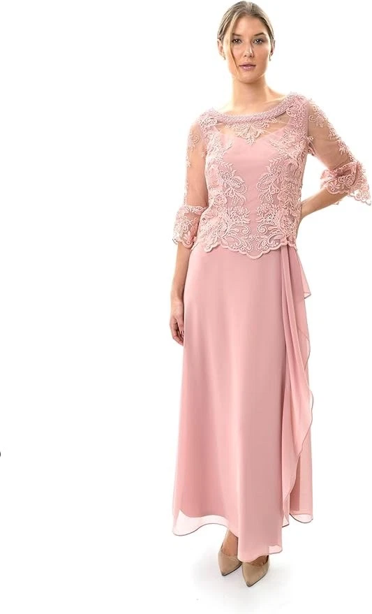 slim fit dress slacks Le Bos Long Plus Size Formal Chiffon Dress 27804 main image 1
