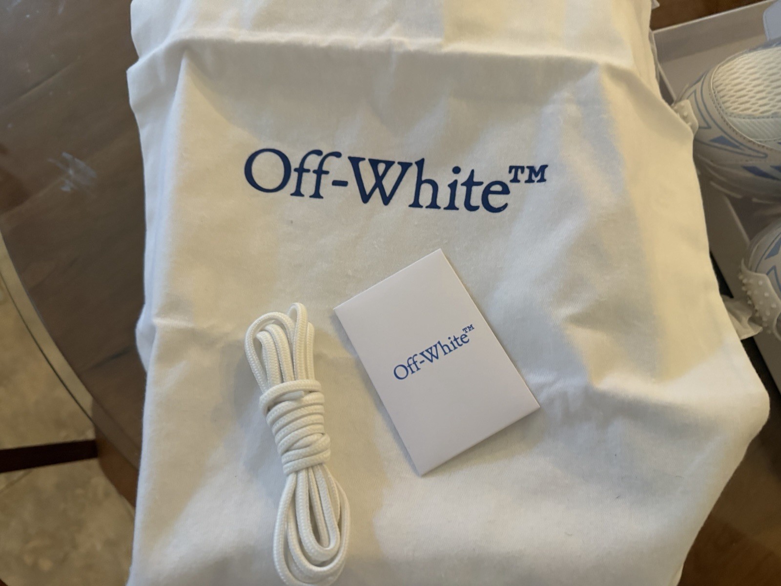 Off-White White Light Blue Athletic Sneakers Lace… - image 3