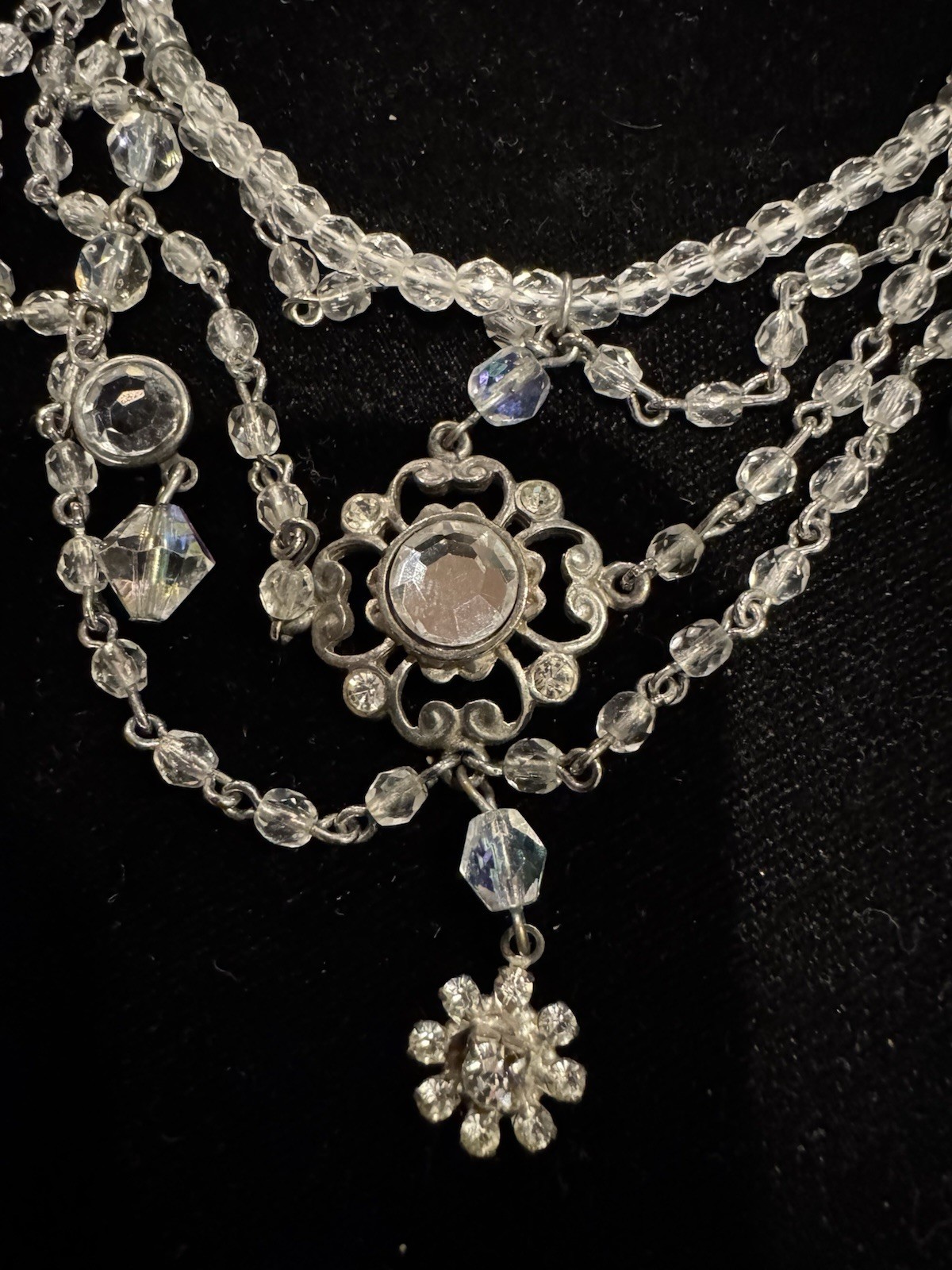 Robert Rose Multi Layer Rhinestone & Faceted Bead… - image 3