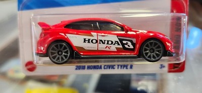 Hot Wheels Then And Now 3/10 2018 Honda Civic Type R in Red 123