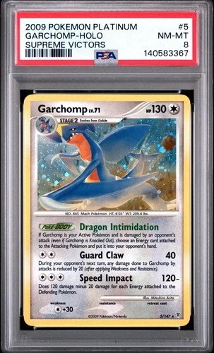 2009 Pokemon Platinum Supreme Victors 5/147 Garchomp Holo Rare PSA 8 NM Vintage