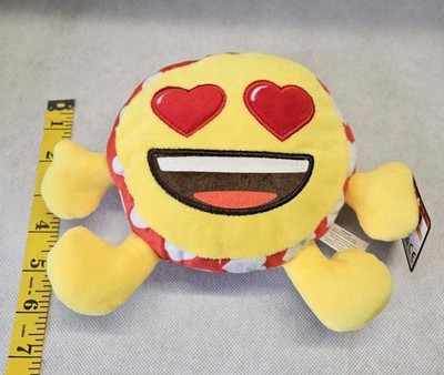 Emoji Planet Fluffy Heart Eyes Emoji Plush Yellow Smiling Face with Arms 