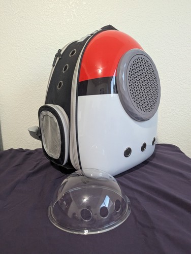 Pet Cat Carrier Backpack Expandable Pokemon-style Excellent Condition