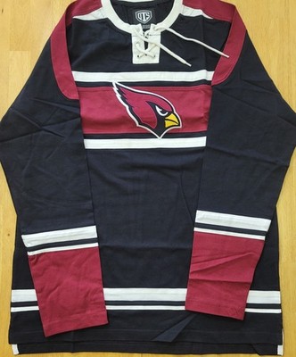 NFL Arizona Cardinals OTS Men's Medium Lacer-Up Pullover Black/Red/White/NEW 