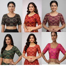 Beautiful Round Neck Women Blouse Indian Pakistani Wedding Wear Crop Top Choli