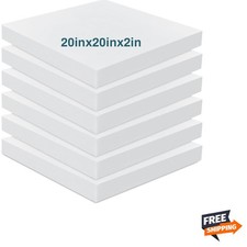 6 Pack 2" X 20" X 20" Upholstery High Density Foam Cushion White Square Seat ...
