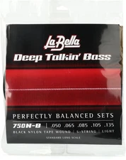 La Bella 750N-B Black Nylon Tapewound Bass Strings - Light 5-string